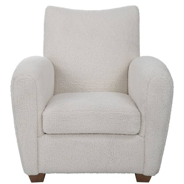 slide 2 of 7, Uttermost 23682 Teddy 31" Wide Plywood and Rubberwood Framed Arm Chair Off White