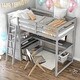 preview thumbnail 1 of 27, Twin Size Loft Bed With Desk,Shelves,2 Drawers for Home Grey