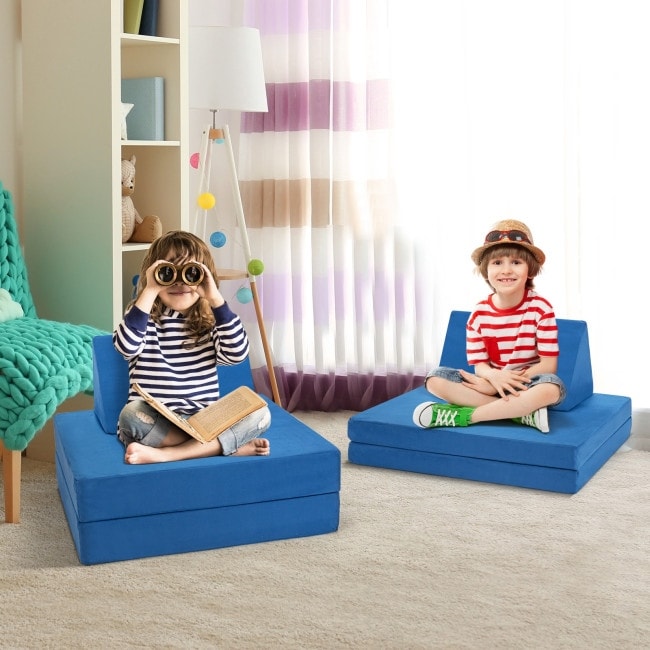 Costway 4-Piece Convertible Kids Couch or 2 Chairs Toddler to Teen - 66'' x  33'' x 21'' - Bed Bath & Beyond - 35766600