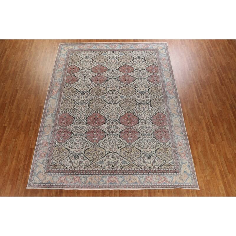 Geometric Bakhtiari Turkish Oriental Area Rug Hand-knotted Wool Carpet - 9'9" x 13'0"