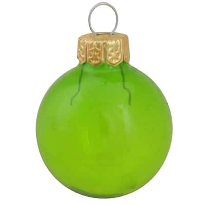 Matte Finish Glass Christmas Ball Ornaments 3.25" (80Mm) Green 8Ct