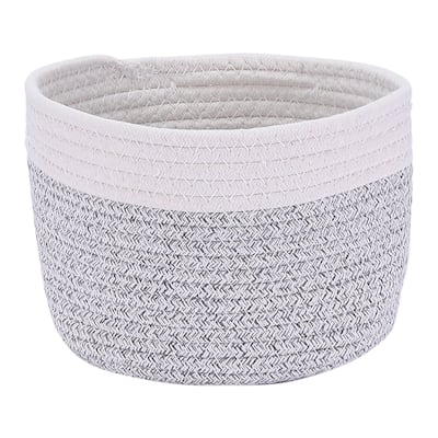 Woven Storage Basket Bin with Handle for Clothes, Blankets, Shoes, Shelf Closet Organizer Bin for Living Room Home Decor