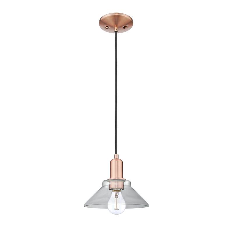 Innovations Lighting Endless Possibilities Arcadia - Orwell - 1 Light 8" Cord Hung Mini Pendant - Clear/Antique Copper