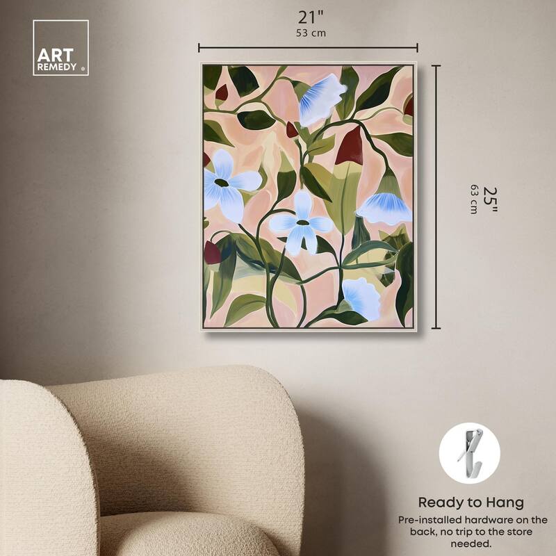 Bold Peach Petal Motif Canvas by Art Remedy