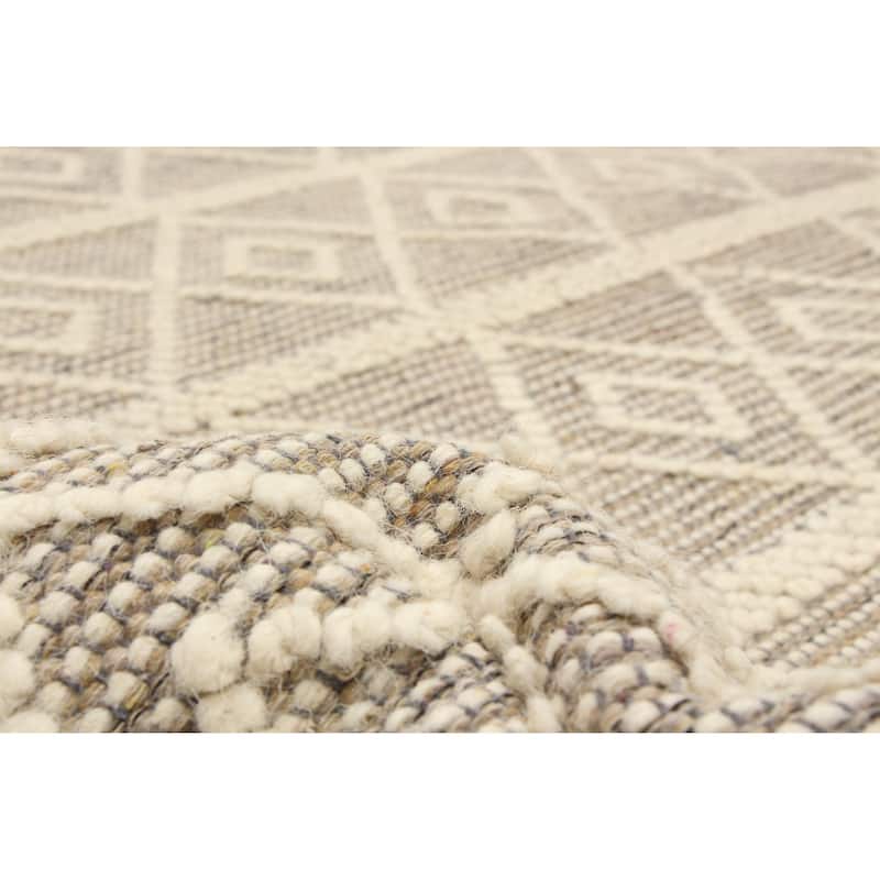 ECARPETGALLERY Braid weave Sienna Cream Wool Rug - 4'1 x 7'10