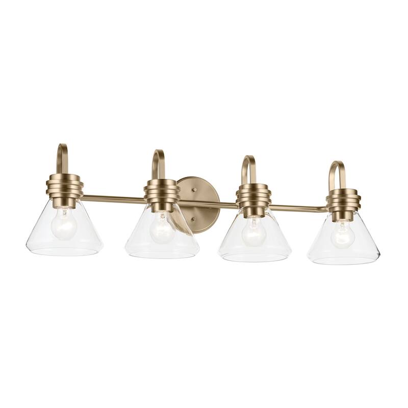 Kichler Lighting Farum 34" 4-Light Vanity Light with Clear Glass in Champagne Bronze
