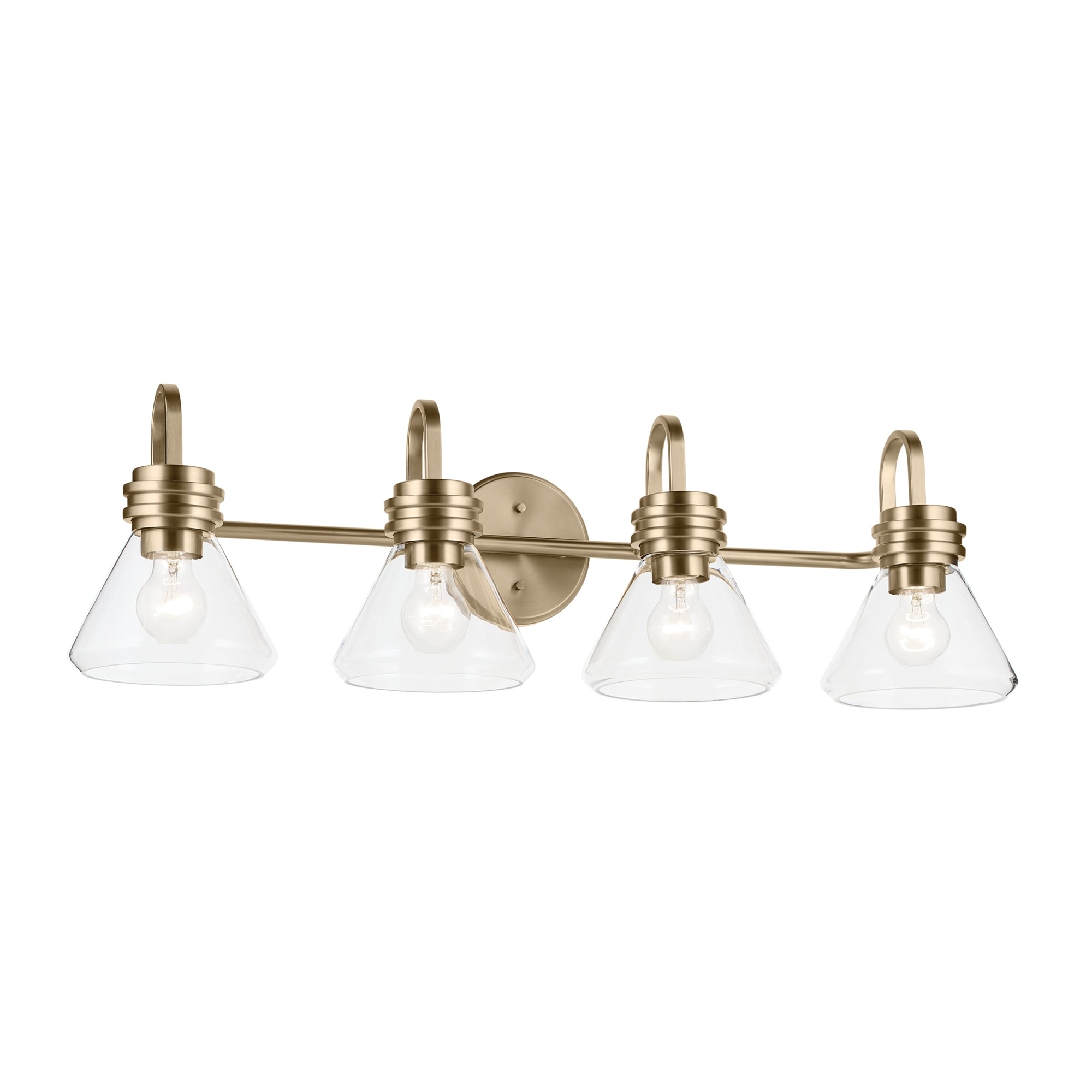 Kichler Lighting Farum 34" 4-Light Vanity Light with Clear Glass in Champagne Bronze - Champagne Bronze