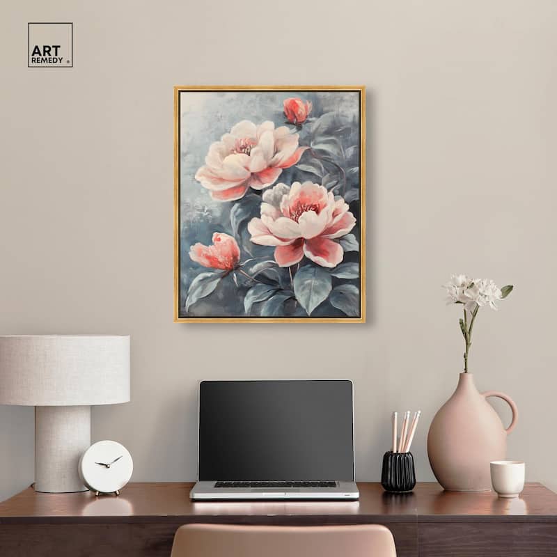 Blush Peony Canvas by Art Remedy
