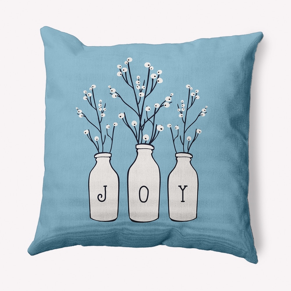 Joy Christmas Soft Spun Polyester Decorative Throw Pillow