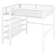 preview thumbnail 6 of 7, Full Size Metal Loft Bed with 4-Tier Shelves and Storage, White