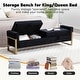 preview thumbnail 70 of 79, 66" Storage Bench King Size End of Bed with Double Lids and Gold Legs