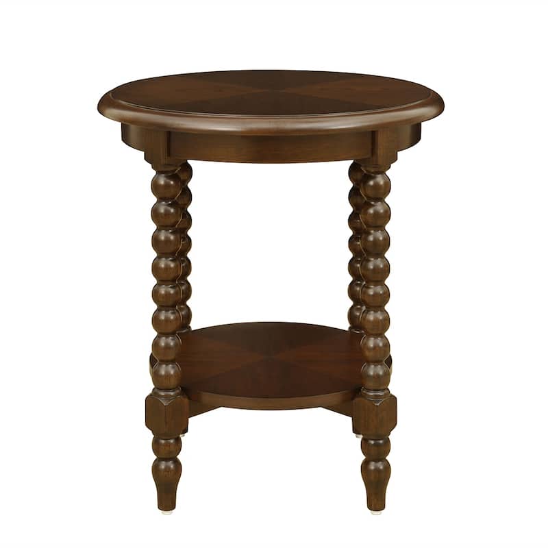 Martha Stewart Philippe Round End Table with Shelf - 20"Dia x 24"H