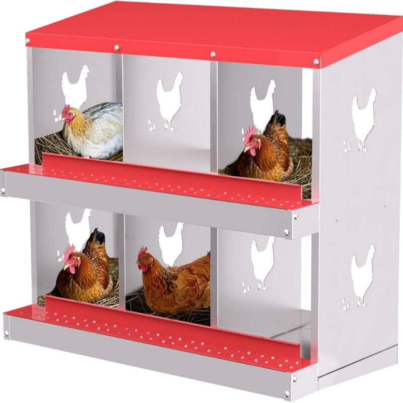 Chicken Nesting Box Nesting Boxes - Red 6-Hole (without legs)