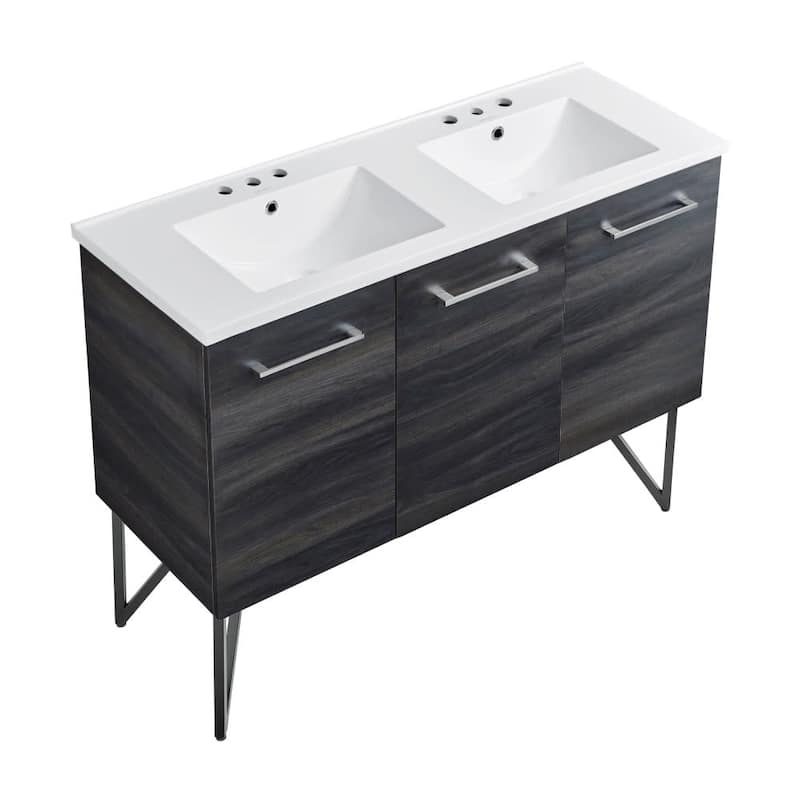 Swiss Madison SM-BV224D-3 Annecy 48" Free Standing Double Basin Vanity