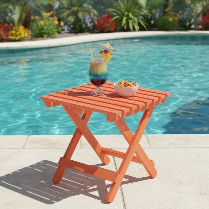 Laguna Assembled Square Folding Table - 19 W x 19 L x 19 H