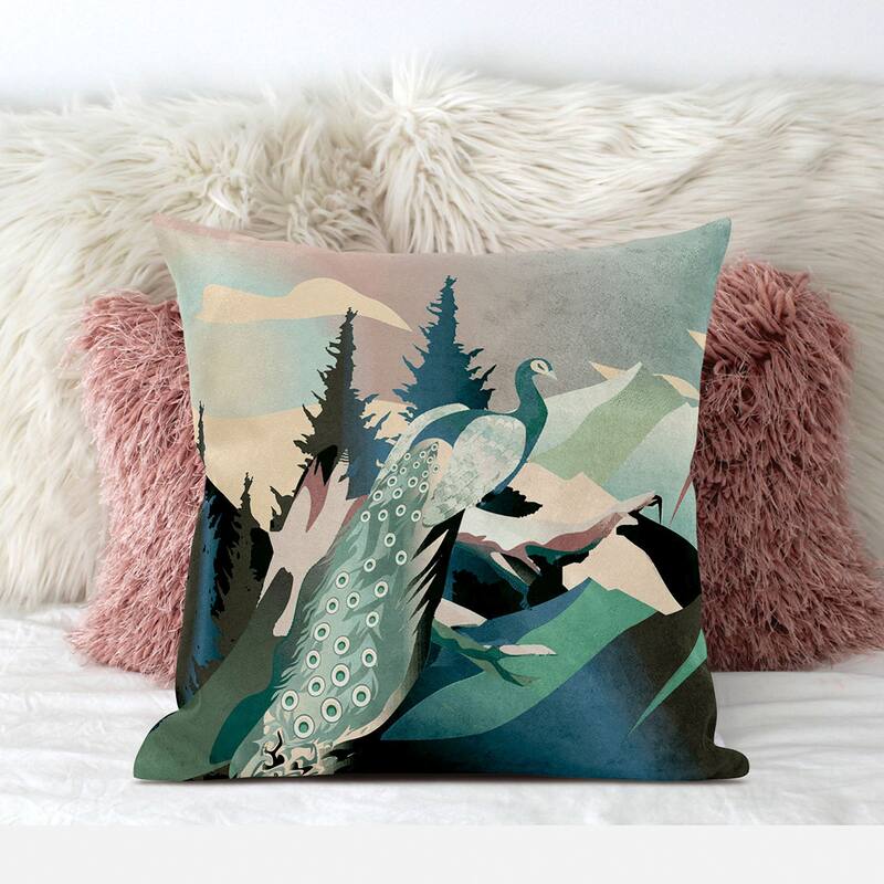 Amrita Sen Mountain Peaock Indoor Outdoor Pillow Zip