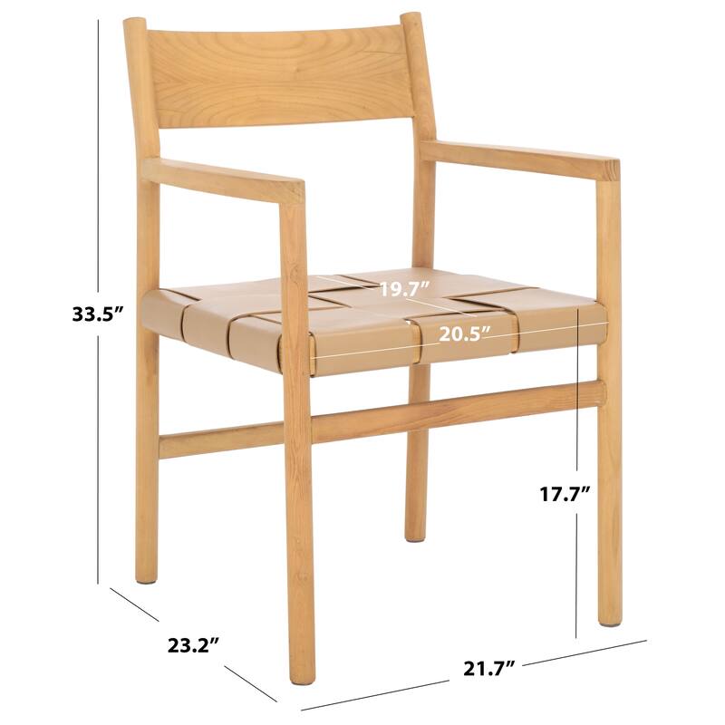 SAFAVIEH Couture Devnie Solid Wood Woven Dining Chair, Fully Assembled - 22"W x 23"D x 34"H