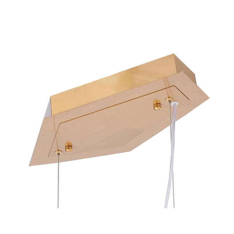 Modern Crystal Chandelier - Long Hanging Light Fixture for Dining Room, Living Room - 13.4