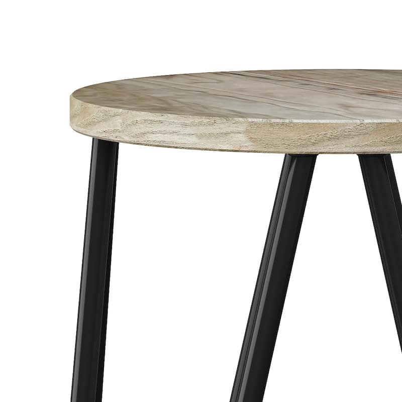 WYNDENHALL Kendall Industrial Metal 26 inch Metal Counter Height Stool with Wood Seat (Set of 2) - 15.7" x 15.7" x 26"