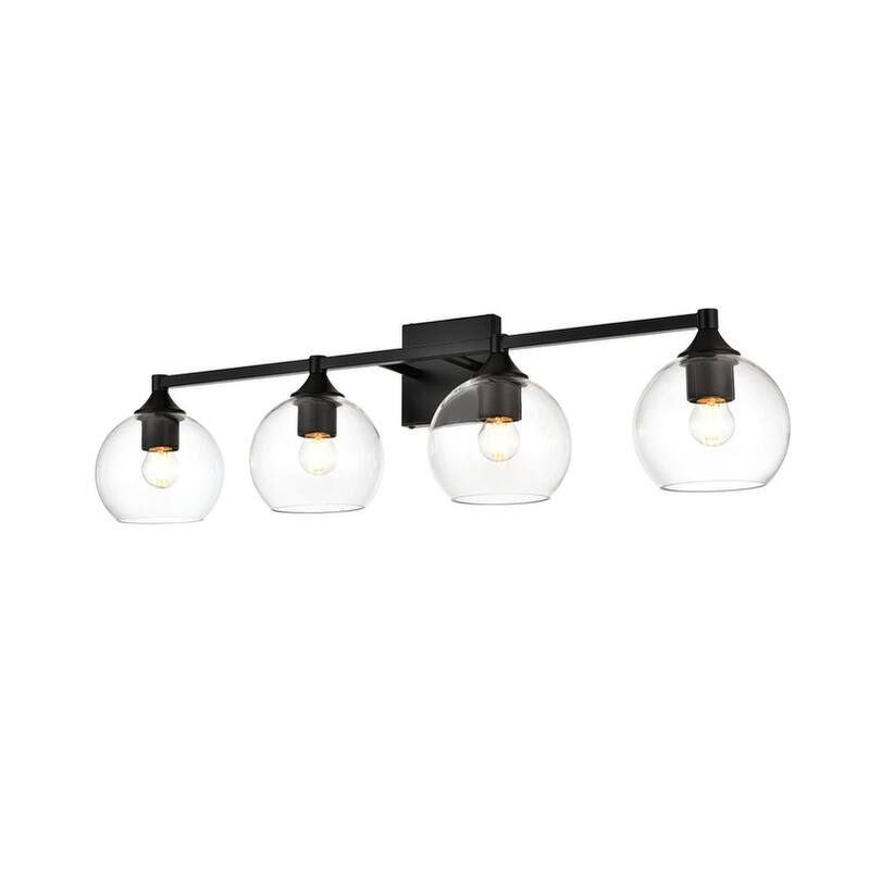 Felz 1 Light Black and Clear Bath Sconce