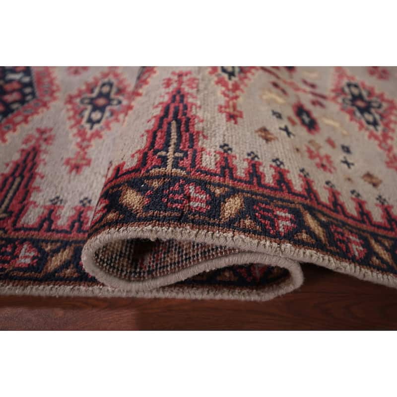 Geometric Viss Oriental Runner Rug Handmade Wool Carpet - 2'6"x 10'0"