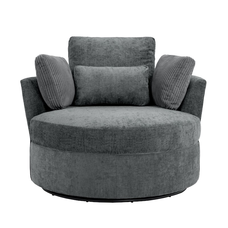 Modern Swivel Chair with Pillows for living room