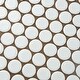 SomerTile 12x12.63-inch Penny Glossy White Porcelain Mosaic Floor and Wall Tile (10 tiles/10.74 sqft.) - Thumbnail 7