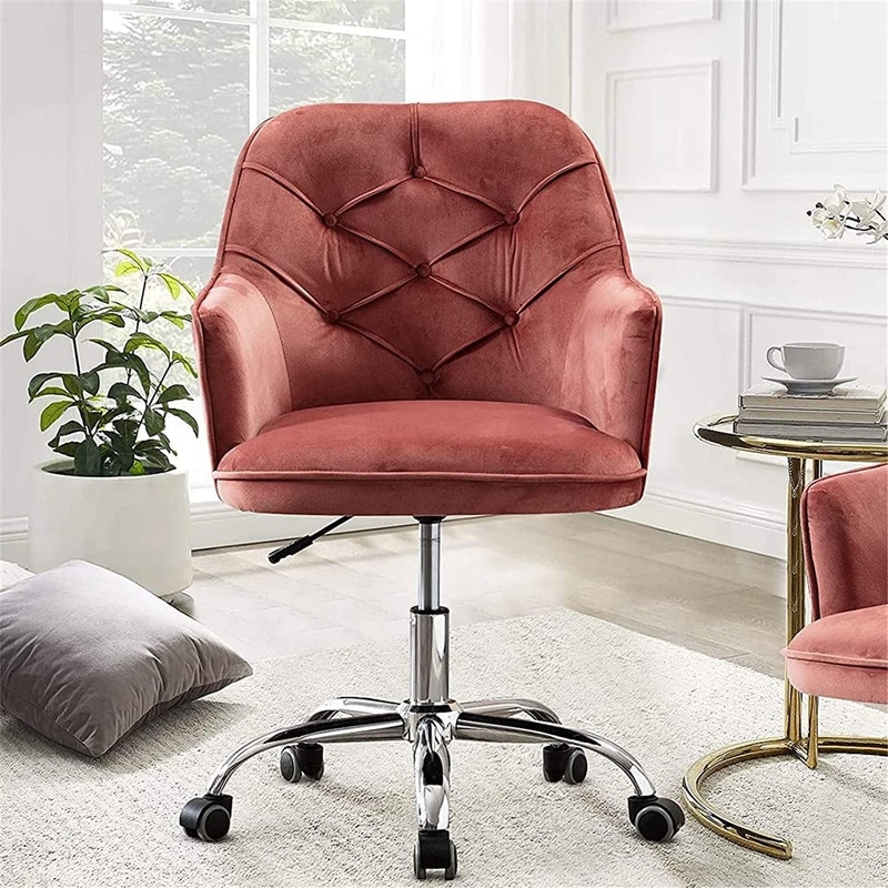 Blush tufted shop office chair
