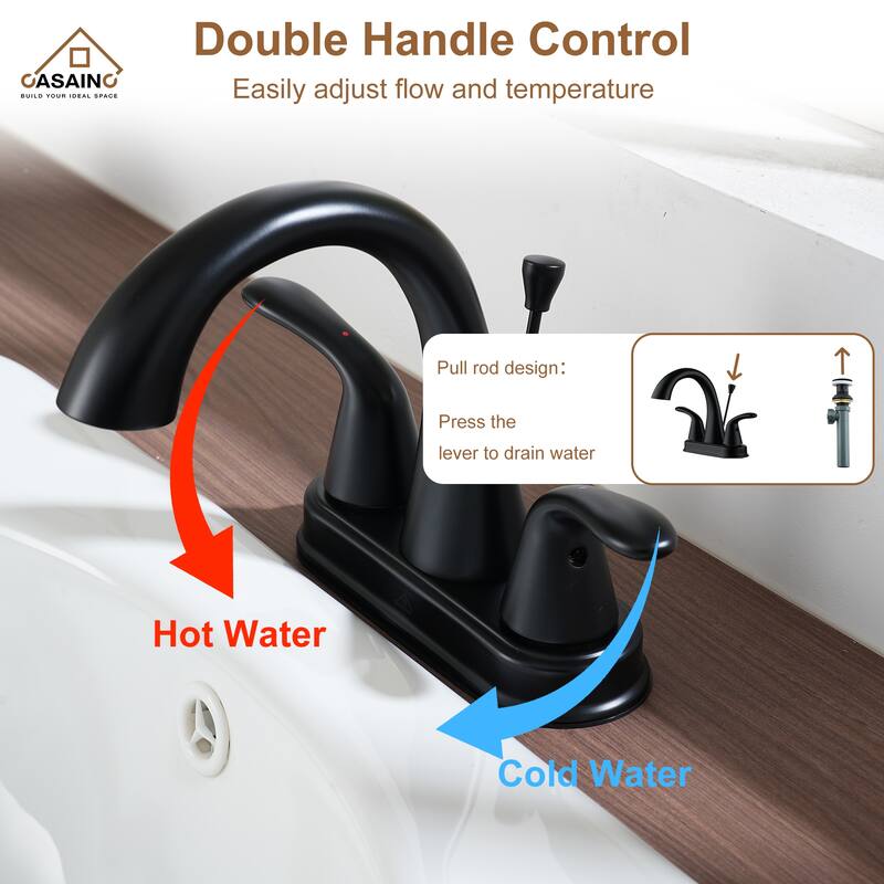 4 in. Center Set Double Handle Bathroom Faucet