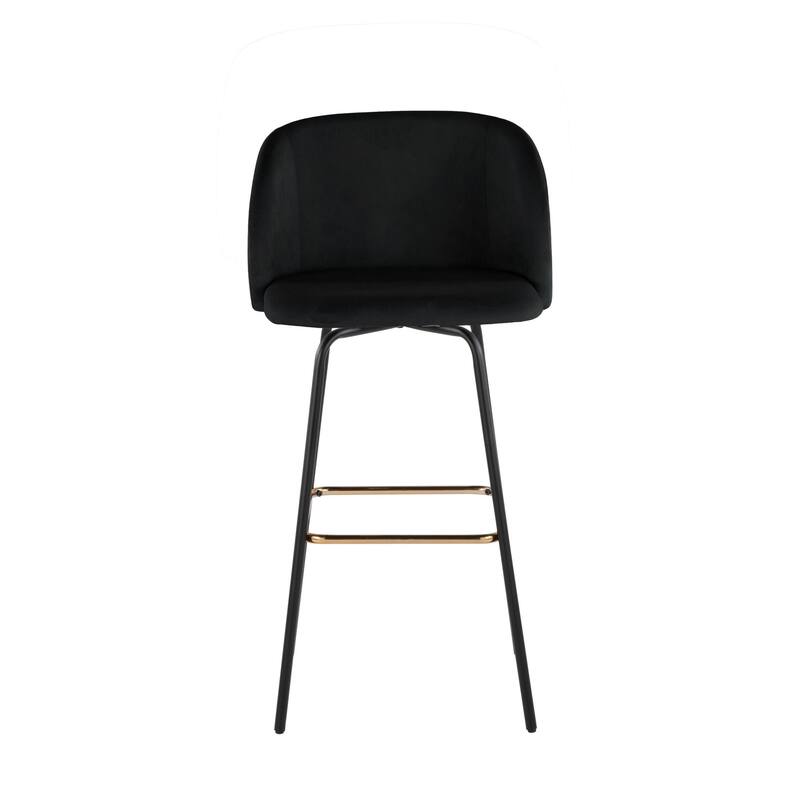 Silver Orchid Harding 30" Fixed-Height Swivel Bar Stool with Metal Legs (Set of 2)