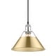 preview thumbnail 2 of 0, Yep by Golden Lighting Orwell 1-light 10in Pendant in Chrome and Brushed Champagne Brass shade - Silver