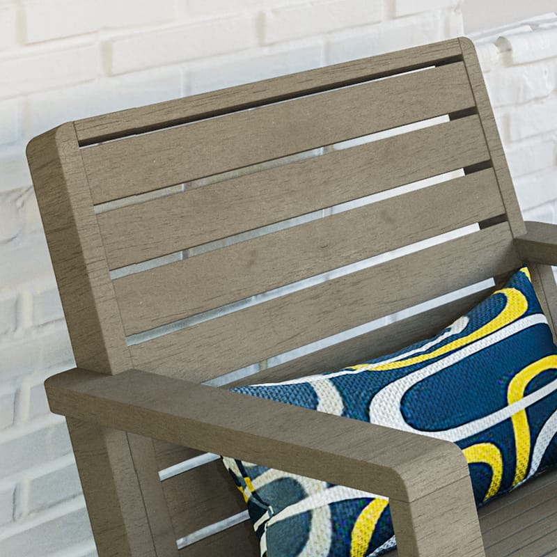 Homestyles Sustain Gray Wood Outdoor Lounge Chair