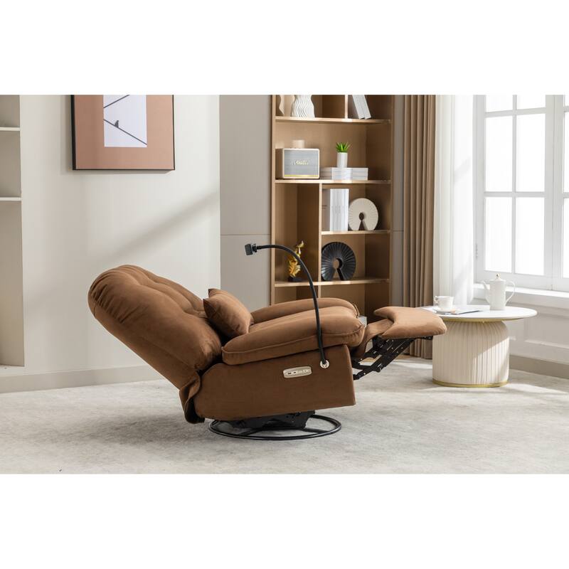 Power Recliner Swivel Chair With USB Charger