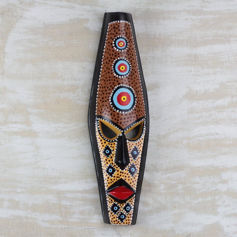 Handmade Face Of Wealth African Wood Mask (Ghana) - Bed Bath & Beyond ...