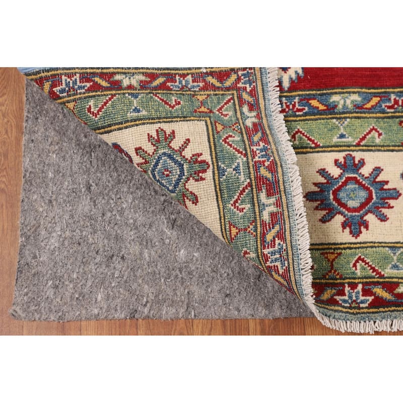 Blue Kazak Rug Hand-Knotted Traditional Oriental Wool Carpet - 6'9" x 9'8"