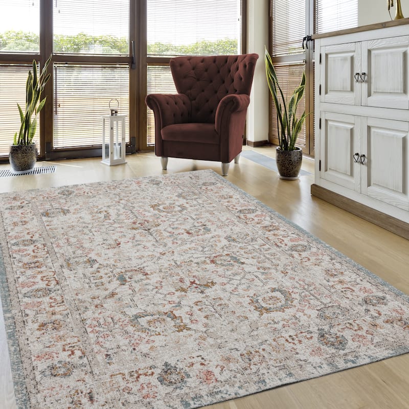 Sevita Caramel Botanical Area Rug