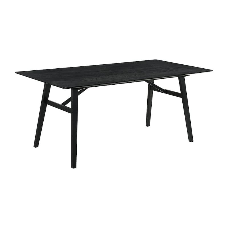 Channell Black or Walnut Wood 6 Piece Dining Set with Upholstered Chairs and Bench