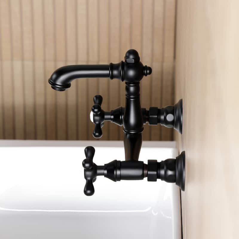 Kingston Brass English Country Two-Handle 2-Hole Wall Mount Bathroom Faucet