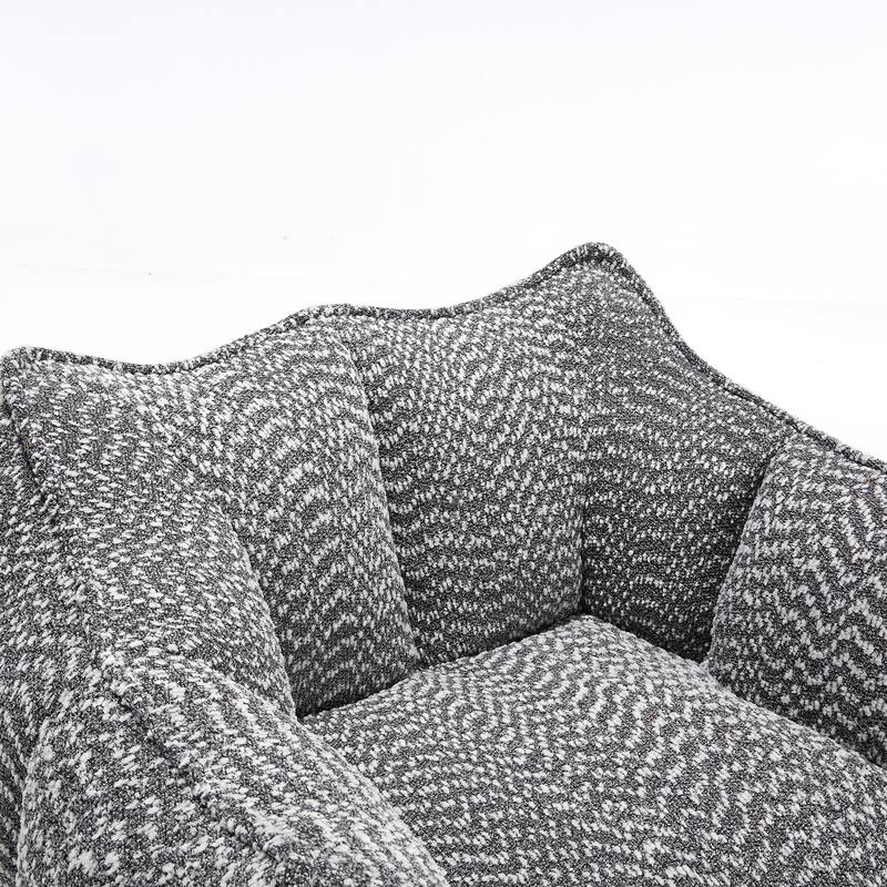 Chenille Square Lounge Chair with Armrests and High Resilience Foam Seat