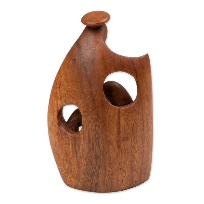 Novica Handmade Happiest Mother Wood Sculpture