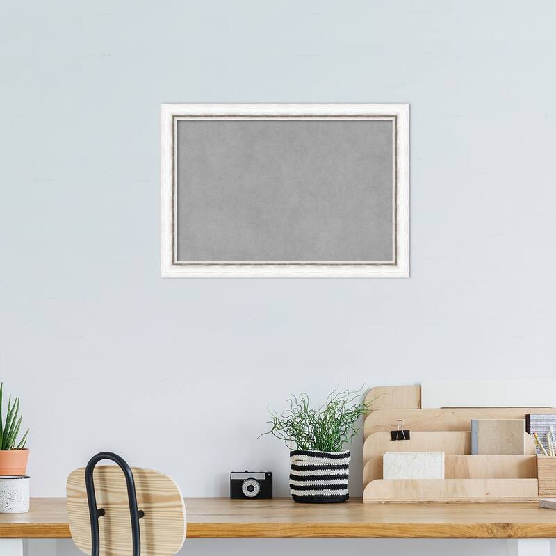 Amanti Art Morgan White Silver Framed Magnetic Board