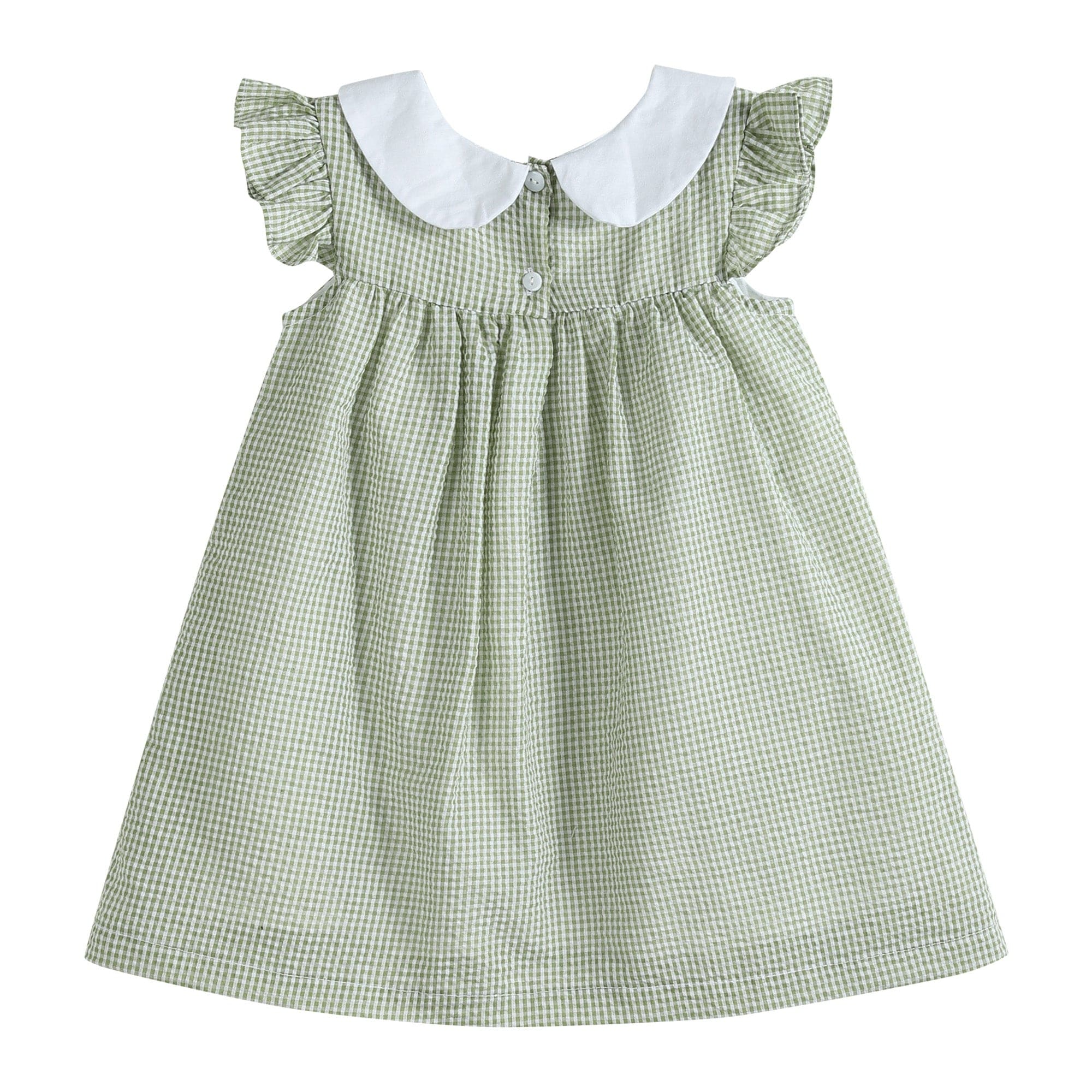 green emerald velvet dress Cypress Smocked Button Front Midi Dress- Cactus Green main image 1