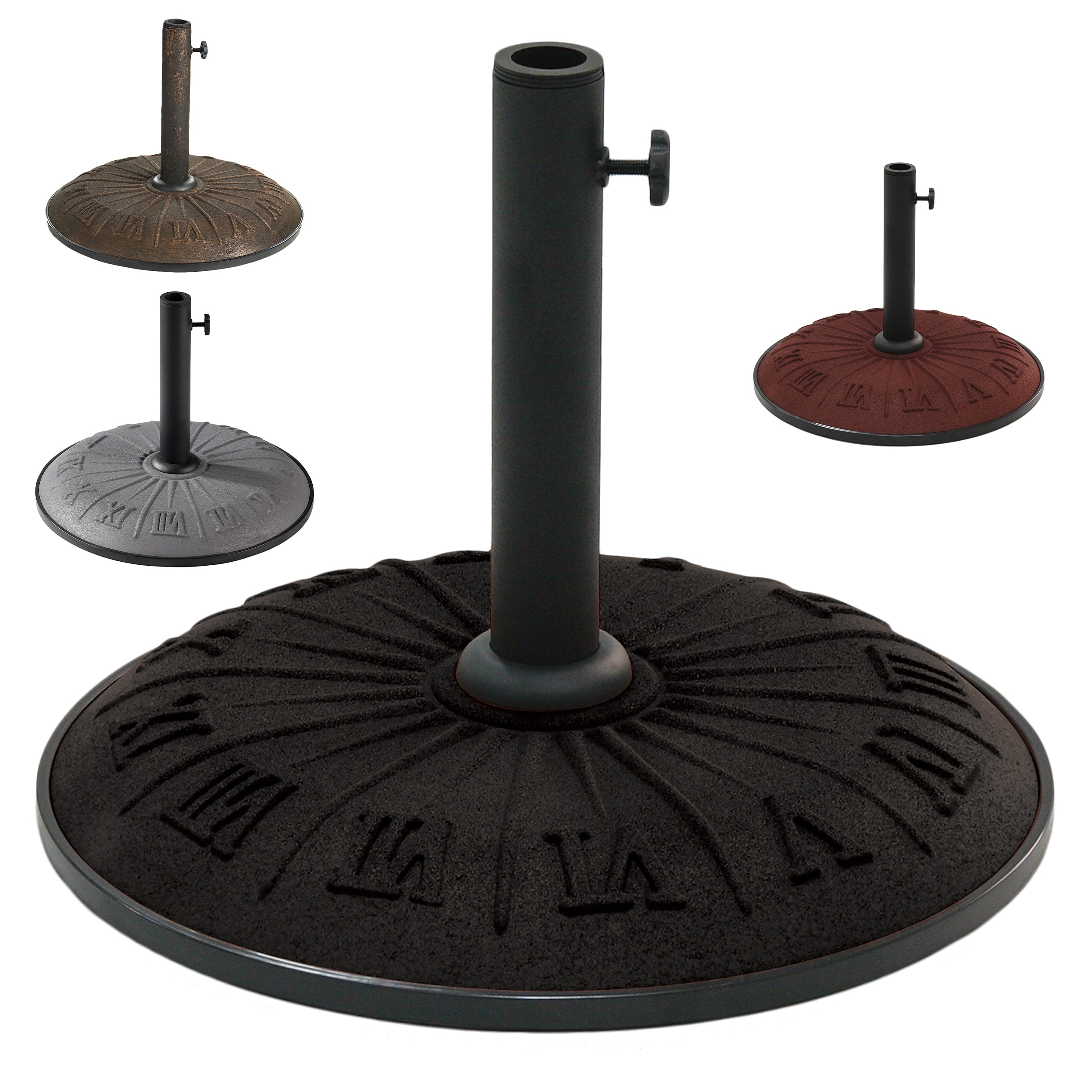 Textured Sundial 33-pound Resin Compound Umbrella Base