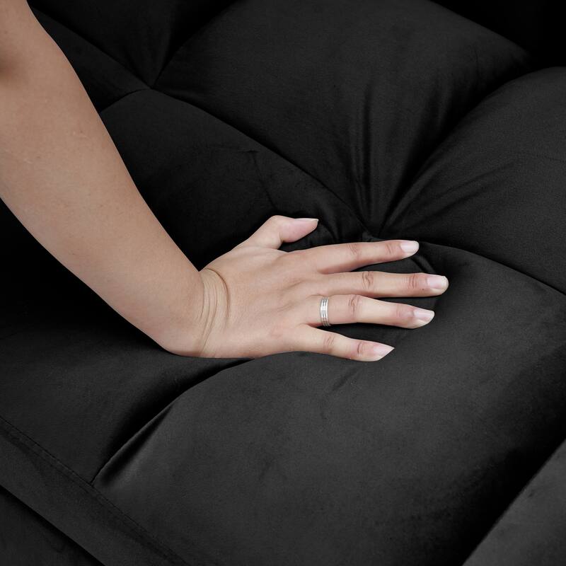 Foldable Velvet Sofa Bed with Adjustable Back, 3-in-1 Convertible Futon for Small Spaces