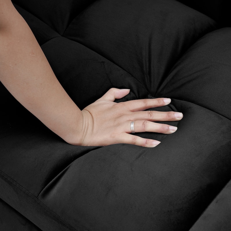 Velvet Sofa Bed 64.9" - Foldable with Soft Pillows for Living or Bedroom