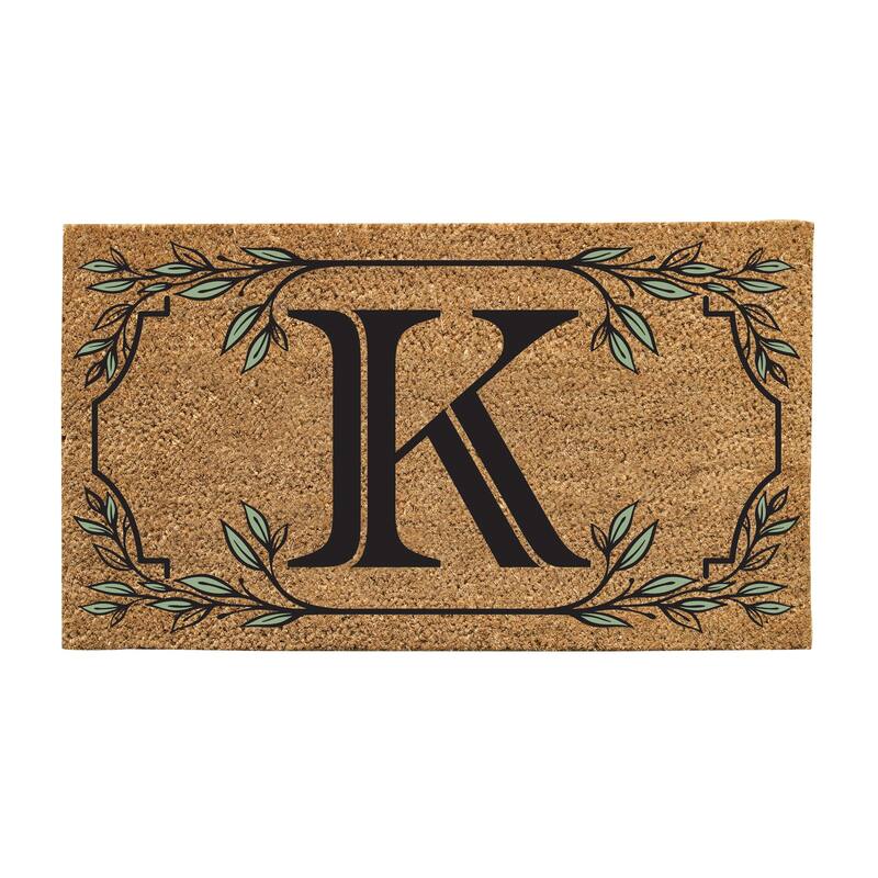 28 in. x 16 in. Monogram Coir Mat, Letter "K"