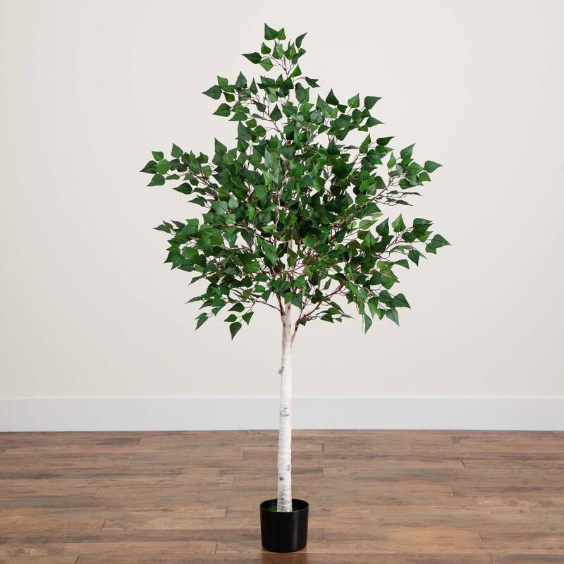 Pre-Lit Birch Artificial Tree - 5' - Warm White LED Lights