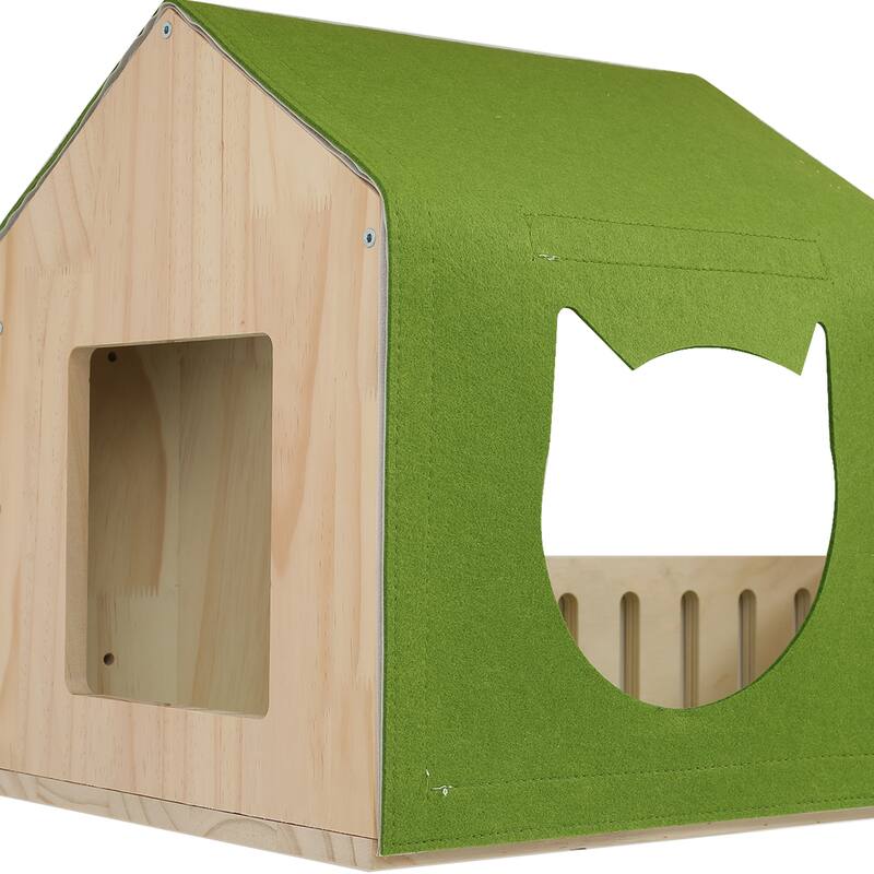 Moasis 21-Piece Cat Wall Shelves Set, Pine Wood Cat Wall Furniture with 3 Houses, 1 Cat Bed, 6 Sisal Posts and 2 Tunnels