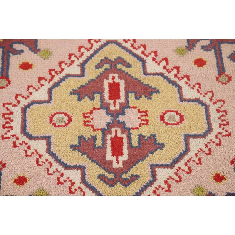 Geometric Kazak Oriental Runner Rug Hallway Handmade Wool Carpet - 2'6" x 9'10"