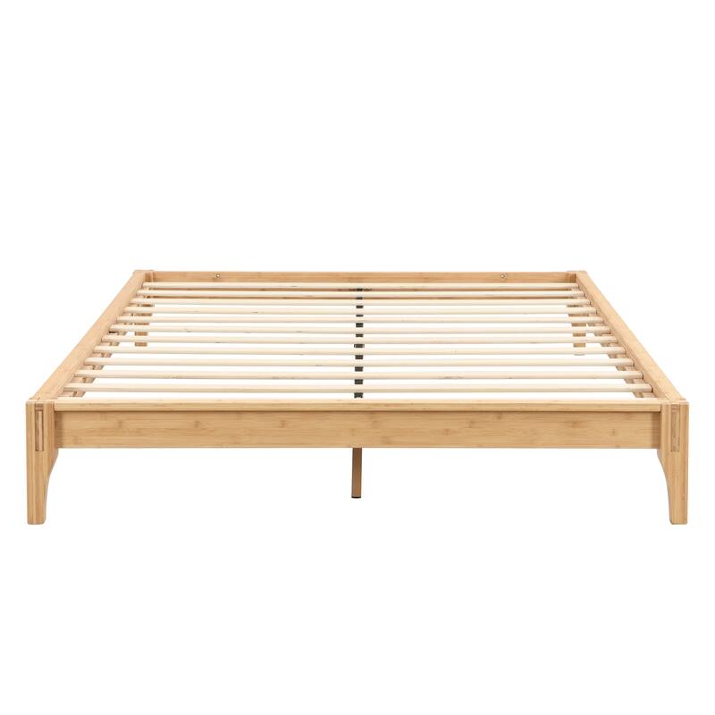 12 Inch Solid Dry Bamboo Wood Platform Bed Frame